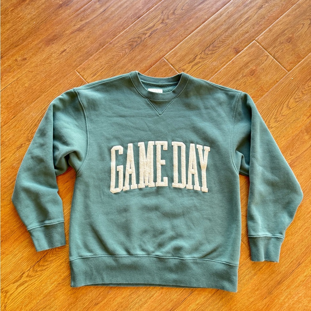 Abercrombie & Fitch Soft Green Sweatshirt game day football fall - Picture 4 of 7